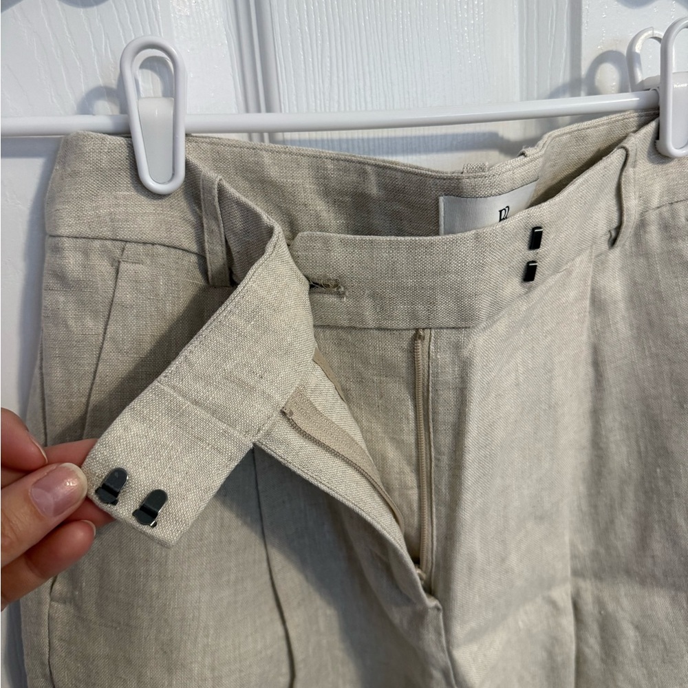 Banana Republic Lina Straight Leg 100% Linen Trousers Beige - Picture 6 of 9